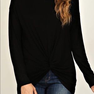 Knot front long sleeve tee